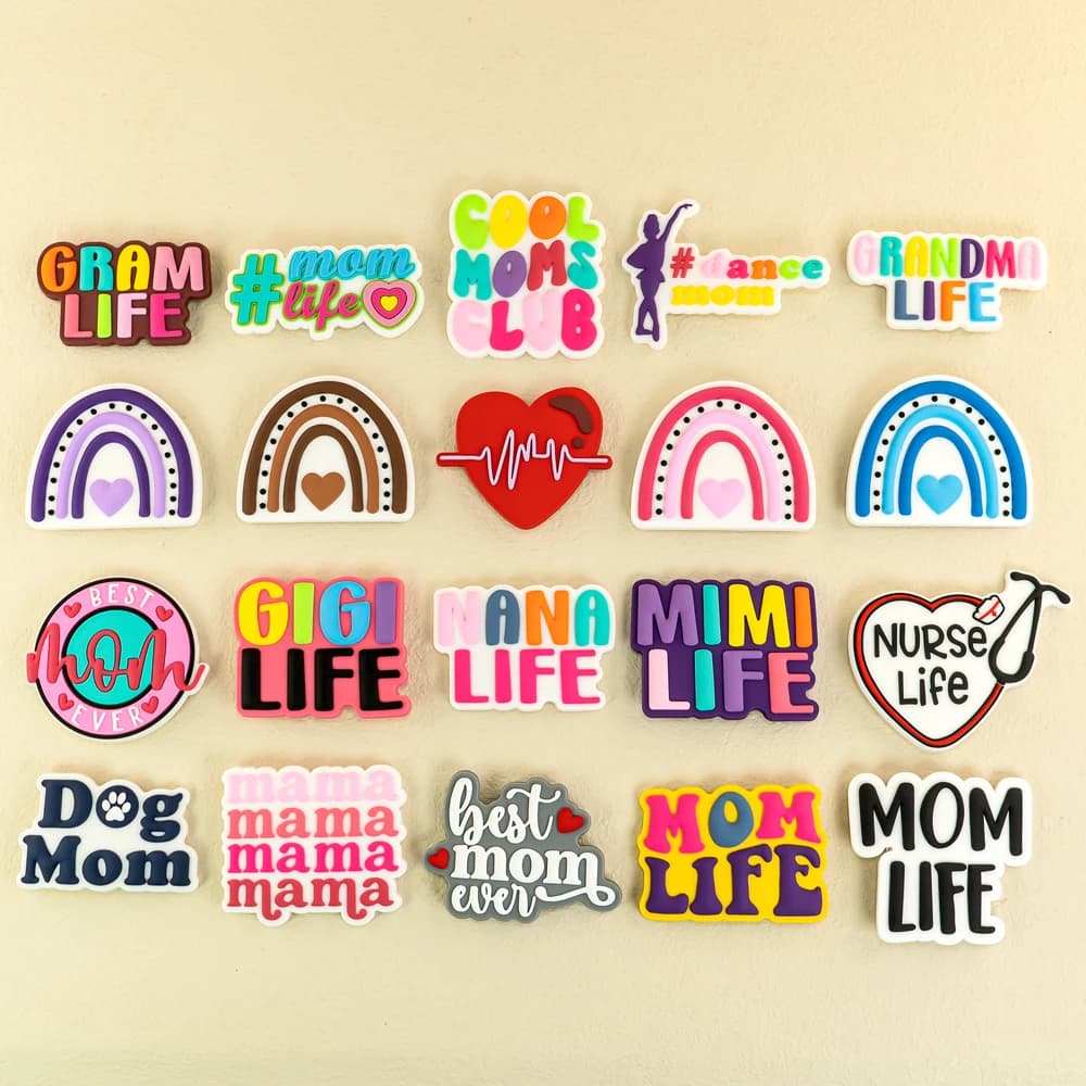 1pcs Mom Life Charms For Beach Bag Accessories Colourful Cool Moms Clus Decoration Dog Beach Tote Bag Accessories