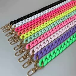 Fashion Woman Bag Accessory Parts White Red Purple Green Candy Acrylic Resin Chain Lovely Strap Women Shoulder Cute Clutch Chain
