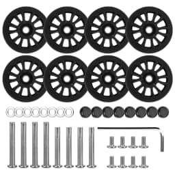 8Pcs Black Luggage Wheel Replacement with Screw Travel Luggage Wheels Replacement Suitcase Parts 50mm Axles Caster Repair Wheel
