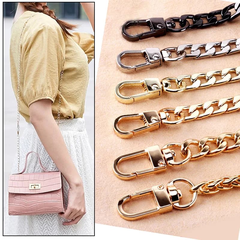 Simple Stainless Steel Bag Strap 100cm Metal Bag Chain DIY Bag Accessories For Shoulder Bag Crossbody Bag Women Bag Handbag Stra