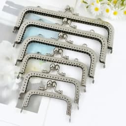 1/2/5Pcs Silver Embossed Metal Purse Frame Kiss Clasp  8.5-20cm Bag Handle for Handbag Wallet WovenBag DIY Handmade Accessories