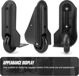 GUGULUZA 1Pair Luggage Replacement Wheel Travel Suitcase Repair Wheels Black Trolley Luggage Caster Directional Wheels ST047