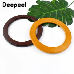 2Pcs Deepeel 12.8-13.5cm New Round Wooden Handle DIY Handbag Sewing Brackets Wood Ring Bags Handles Purse Frame Bag Accessories