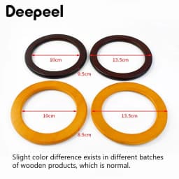 2Pcs Deepeel 12.8-13.5cm New Round Wooden Handle DIY Handbag Sewing Brackets Wood Ring Bags Handles Purse Frame Bag Accessories