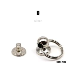 Metal Zinc-alloy Ball Nail Screwback Screw Back Rivet Stud Spot with O Ring for Leather Bag Belt Strap Phone Case 10pcs/pack