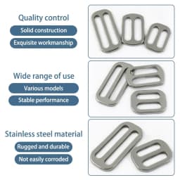 5/10/20Pcs 20/25/38mm Stainless Steel Buckle Bag Strap Tri-Glide Slider Pet Collar Webbing Adjust Clasp DIY Hardware Accessories