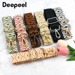 1Pc 38mm Jacquard Canvas Bag Strap for Women's Handbag Replace Handle 75~130cm Adjust Shoulder Straps Crossbody Bags Accessories