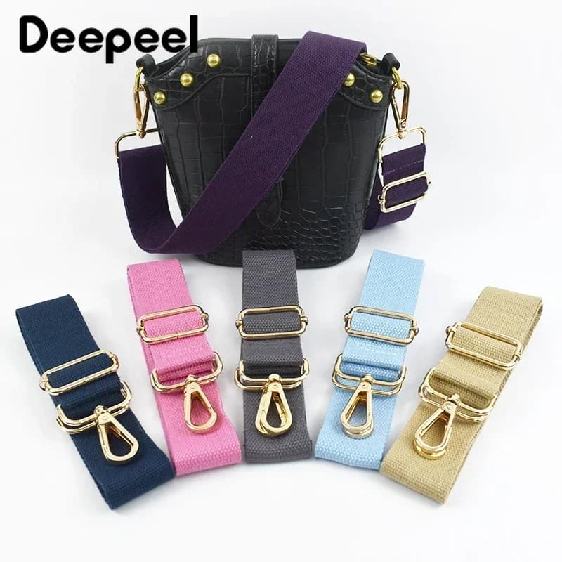 Deepeel 38mm Canvas Webbing Adjustable Bag Strap 80-140cm Handbag Shoulder Straps with Buckle Crossbody Bags Replace Accessories