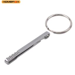 HOMEFISH Outdoor EDC Multifunction Tool Wallet Stainless Steel Keychain Key Ring Clasp Carabiner Money Clip Camping Accessories