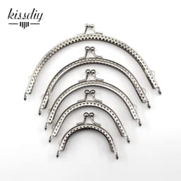 20 PCS 6.5/8.5/10.5/12.5/15.5CM Glossy Silver Basic Semicircle Metal Purse Frame Kiss Clasp Lock DIY Bag Accessories 5 Size