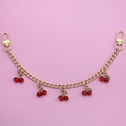 DIY Zinc Alloy Bag Hanging Chain with Cherry Pendant Detachable Clothing Pants Chain Handbag Extension Chain Bag Accessories