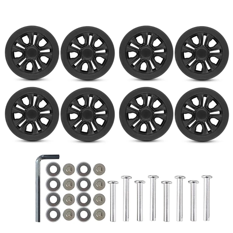 8Pcs 55x11mm Suitcase Luggages Double Swivels Castors Repair Kits Easy to Install for Replacement Luggages