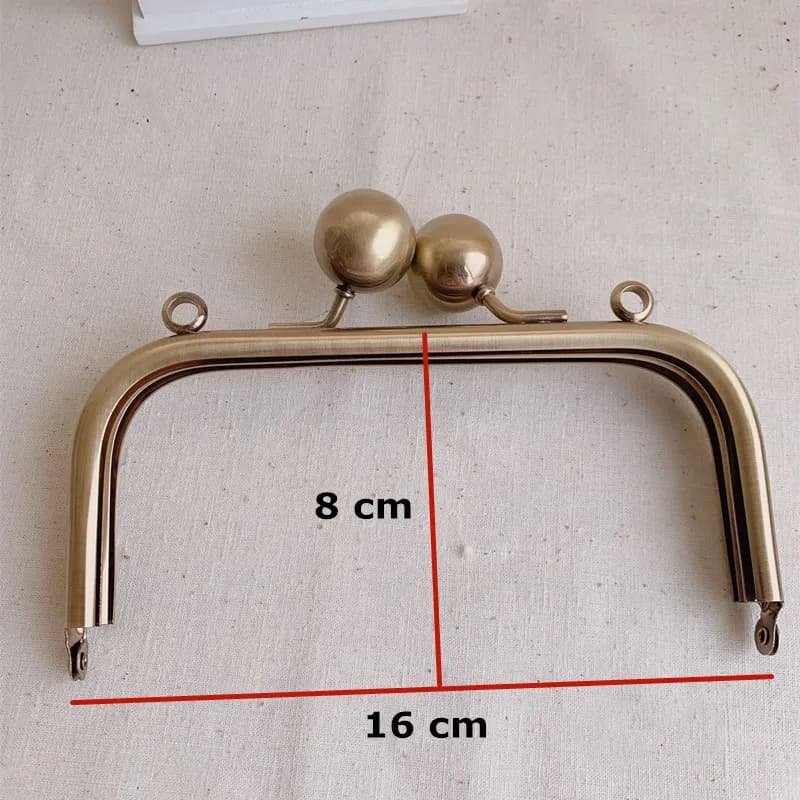 16cm Metal Purse Frame Big Ball Lock Bag Hook No Screw Chain Bag DIY Parts Handcraft Bag Hardware Accessories High Quality