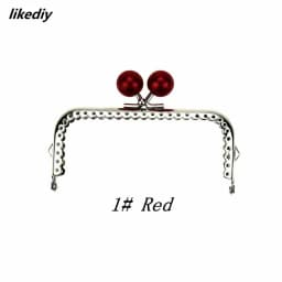 1 Piece 10.5 CM Candy Pearl Head Square Silver Metal Purse Frame Kiss Clasp Lace DIY Bag Accessories