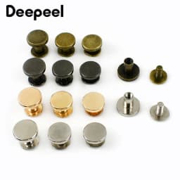 10/20/30Pcs 5-8mm Flat Head Screws Nail Metal Double Cap Side Round Rivet Leather Craft Wallet Fastener DIY Hardware Accessories