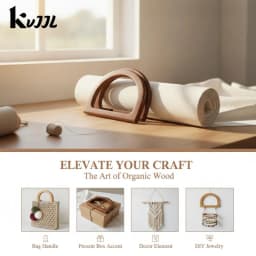 1Pcs Wood Half Circle D-shaped Bag Handle Crochet Knit Bag Handles Replacement DIY Handbags Purse Luggage Handcrafted Handle