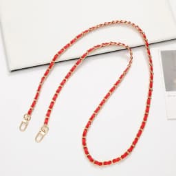 Fashion PU Leather Metal Chain Shoulder Bag Strap For Women Portable Crossbody Bag Strap Lanyard For Handbag Phone Accessories