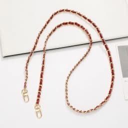 Fashion PU Leather Metal Chain Shoulder Bag Strap For Women Portable Crossbody Bag Strap Lanyard For Handbag Phone Accessories