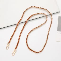 Fashion PU Leather Metal Chain Shoulder Bag Strap For Women Portable Crossbody Bag Strap Lanyard For Handbag Phone Accessories