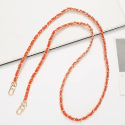Fashion PU Leather Metal Chain Shoulder Bag Strap For Women Portable Crossbody Bag Strap Lanyard For Handbag Phone Accessories