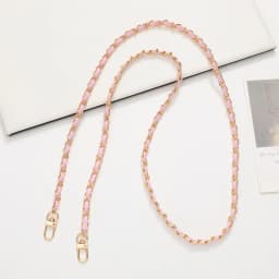 Fashion PU Leather Metal Chain Shoulder Bag Strap For Women Portable Crossbody Bag Strap Lanyard For Handbag Phone Accessories