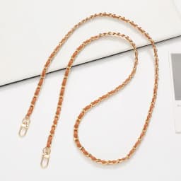 Fashion PU Leather Metal Chain Shoulder Bag Strap For Women Portable Crossbody Bag Strap Lanyard For Handbag Phone Accessories