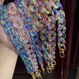 Colorful Resin Chains for Womens Bag Shoulder Strap Acrylic Chain Purse Replace Handle Handbag Parts Hardware Accessories