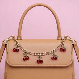 Fashion Zinc Alloy Bag Hanging Chain with Cherry Pendant Detachable Clothing Pants Chain Handbag Extension Chain