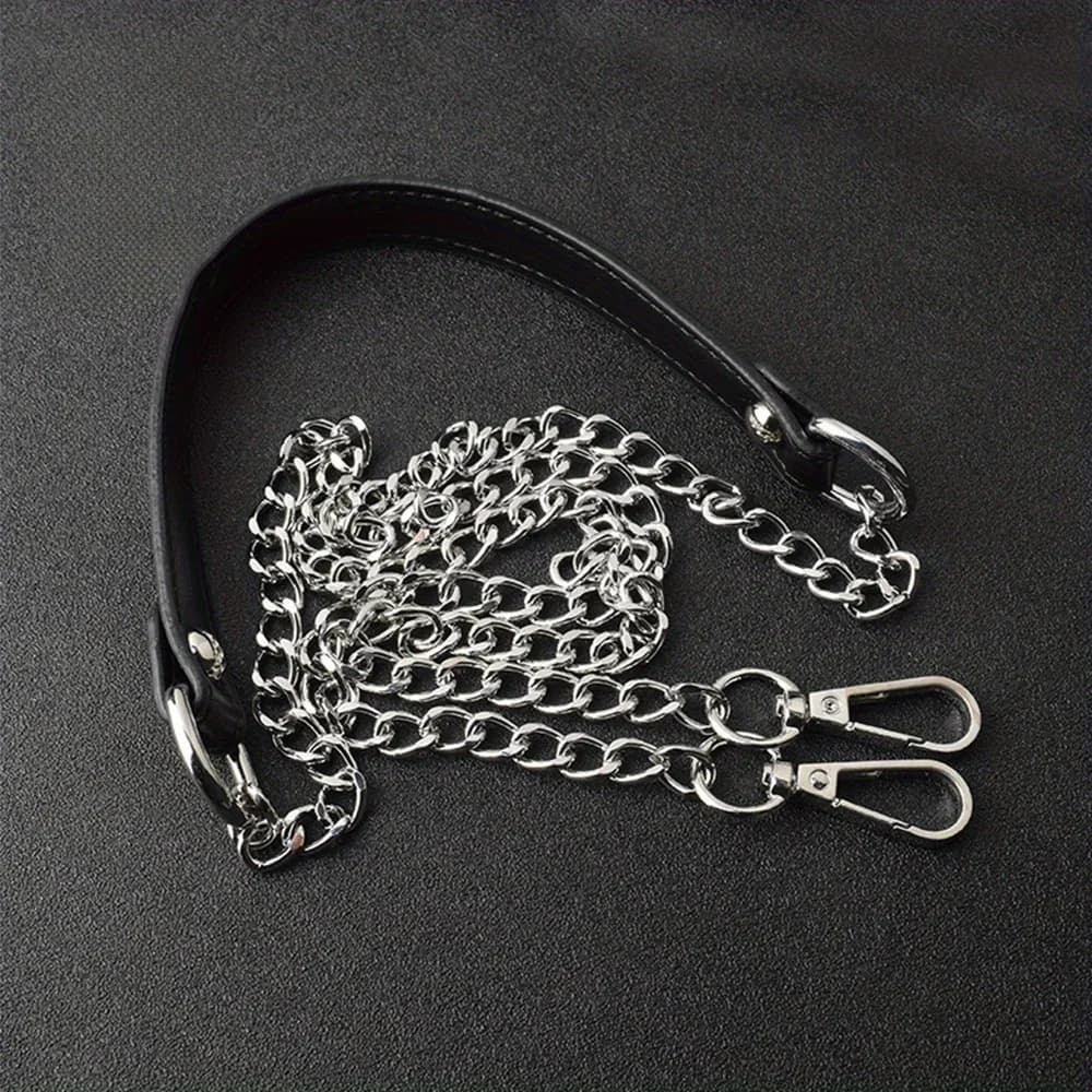 120cm Metal Bag Chain Replacement PU Bags Straps for DIY Handbag Handles Cross Body Shoulder Straps Accessories Bags Handles