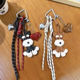 New Cute Puppy Shape Heart Pendant Key Pendant High-end Woven Rope Versatile Fashion Bag Pendant Versatile Bag Parts Accessories