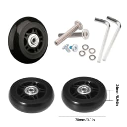 Suitcase Parts Axles Silent Travel Luggage Wheels with Metal Bearings Resistant Wheels Casters Repair Kit Replacement Axles