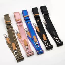 Customized Luxury Adjustable Canvas Shoulder Bag Straps Crossbody Coin Purse Metal Button Handbag Strap Women Brand Bag Strap