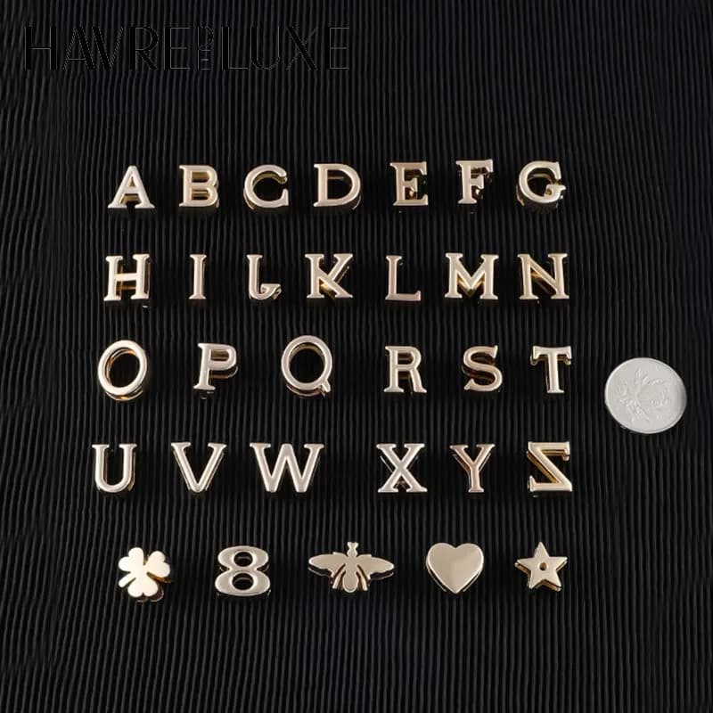 Letters DIY metal hardware badge for women's bags durable fashion high quality love bee star bag accessories