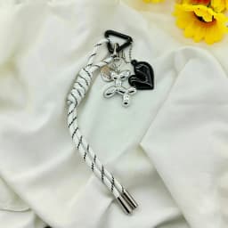 Fashion Retro Heart Bag Pendant Colorful Braided Rope Keychain Mobile Phone Lanyard Backpack Decor Accessory Creative Jewelry