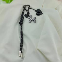 Fashion Retro Heart Bag Pendant Colorful Braided Rope Keychain Mobile Phone Lanyard Backpack Decor Accessory Creative Jewelry