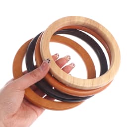 1pc D Round Handcrafted Wooden Handle for Handmade Handbag DIY Tote Purse Frame Making Bag Hanger Bag Strap Tote Bag Accessories