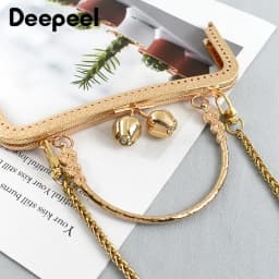 Deepeel 20.5cm Embossed HandBag Handle Purse Clourse Kiss Clasp Wallet Metal Frame Sewing Brackets DIY Handmade Bags Accessories