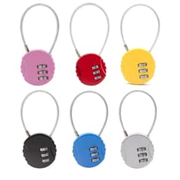 Round Steel Wire Rope Combination Lock for Luggage, Bags, Backpacks, Handle Cases, Mini Three-digit Combination Padlock
