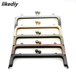 10 Pcs/Lot 20 CM Large Size Square Embossing Metal Purse Frame Kiss Clasp Bead Head DIY Bag Accessory 5 Colors