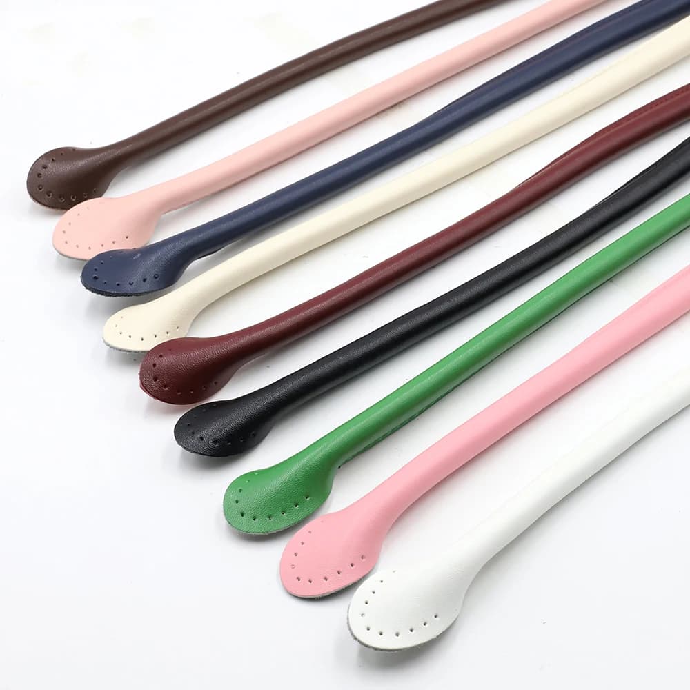 2Pcs/Pair Genuine Cow Leather Bag Strap 40cm 50cm 60cm Handle Straps Replacement Bag Handle for Handbag DIY Accessories