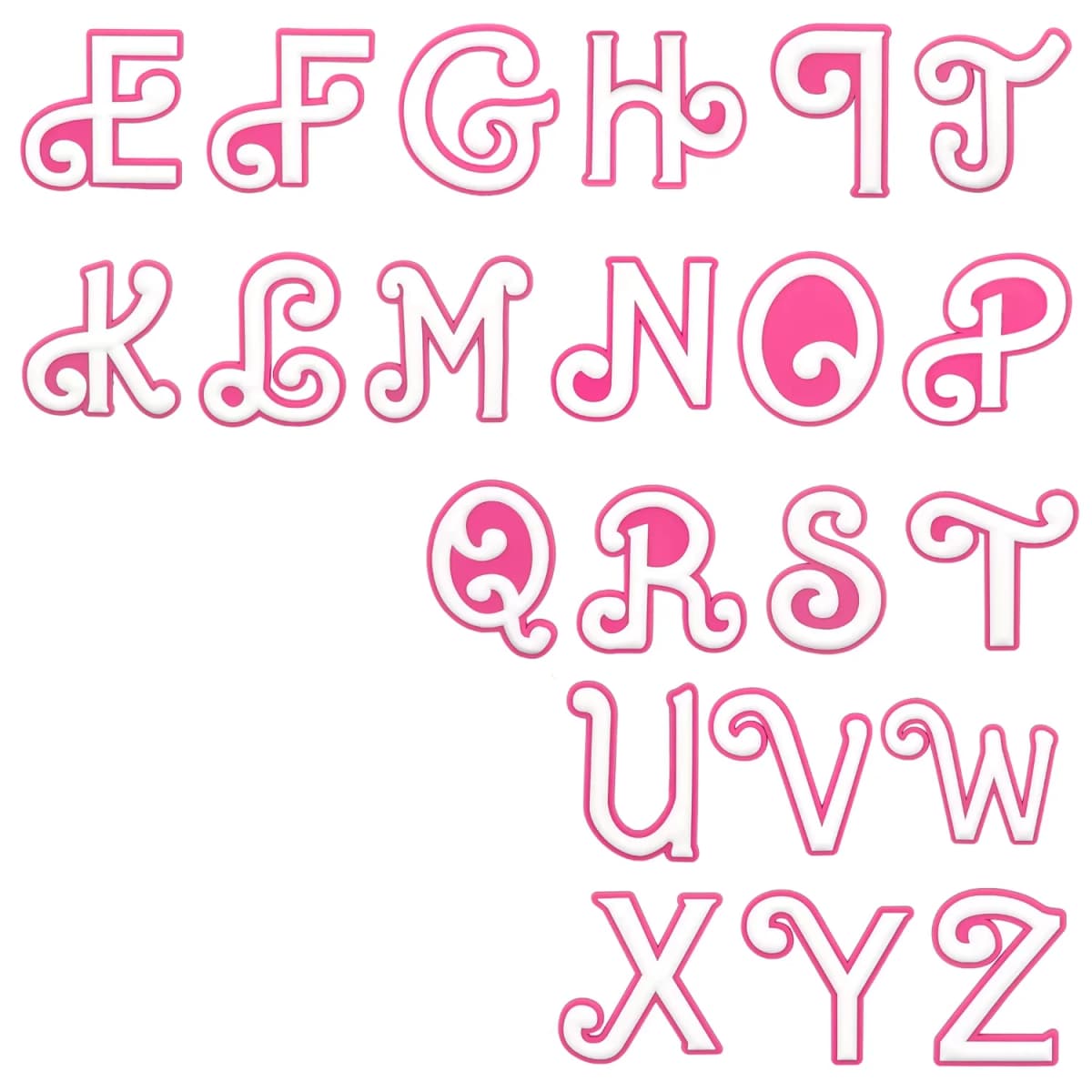 1pcs Pink White Roman Alphabet Charms For Beach Bag Accessories Latin Alphabet Beach Tote Bag Accessories