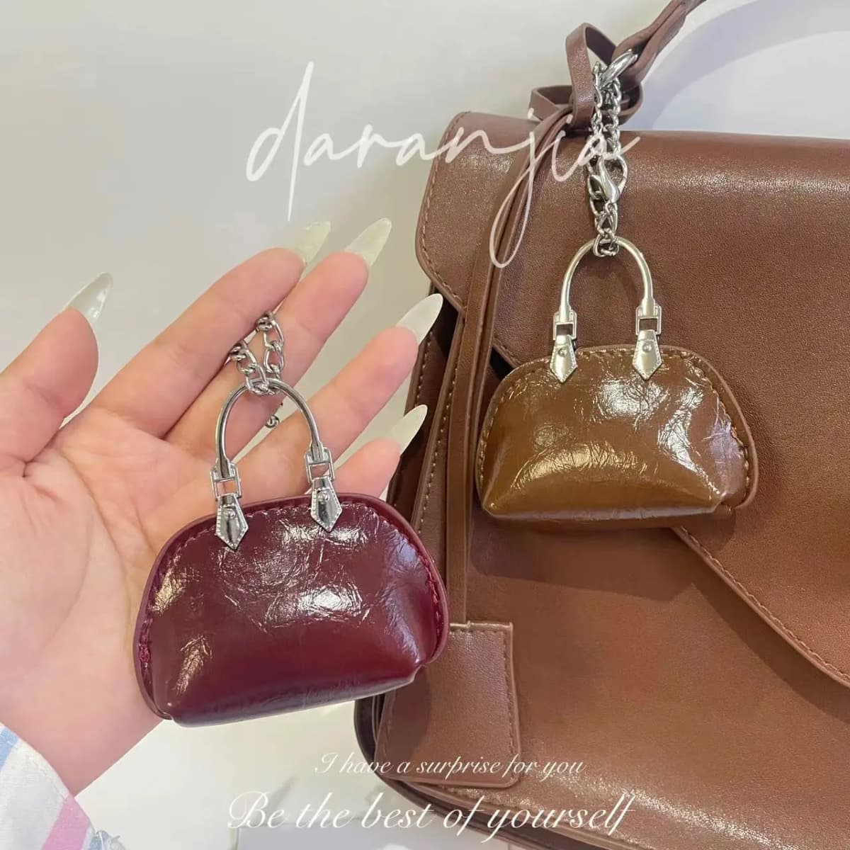 Mini Small Bag Exquisite Bag Pendant Chain Shell Bag Keychain Crossbody Bag Decoration Creative Gift DIY Women Bag Accessarie