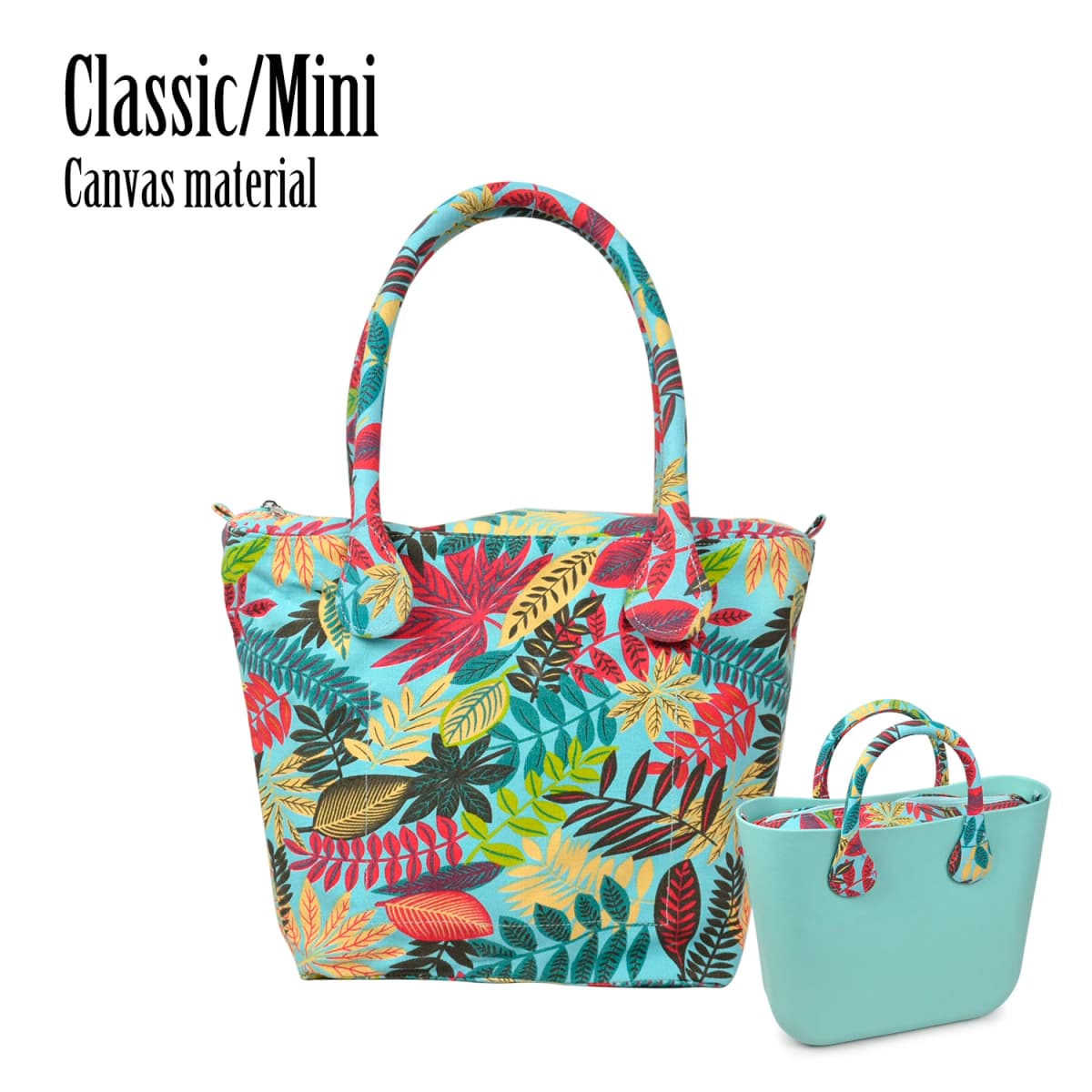 TANQU Short Long Round Flora Canvas Fabric Handle with Insert Lining for Obag Classic Mini O Bag Women's Bags Shoulder Handbag