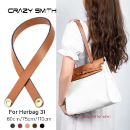 CRAZYSMITH 100% Genuine Leather Bag Strap For Hermes Herbag 31 Short Shoulder Straps 110CM Modified Replacement Bag Accessories
