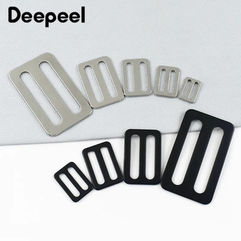 2/5Pcs Deepeel 15-38mm Stainless Steel Bag Strap Buckles Tri-Glide Backpack Belt Adjust Slider Pet Collar Ring Clasp Accessories