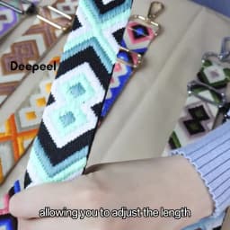 Deepeel 3.8cm Fashion Canvas Webbing Color Jacquard Straps 80-130cm Adjustable Shoulder Crossbody Strap Women's Bag Accessories