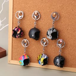 Creative Helmet Key Chain Pendant Fashion Safety Helmet Car Key Ring Bag Charm Decoration Motorcycle Club Fan Gift