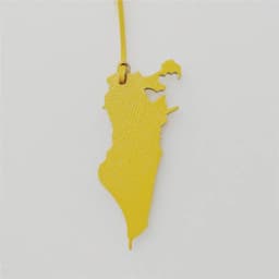 Factory Wholesale Custom Made Genuine Natural Leather Bahrain Map Keychain Ladies Backpack Pendant Women Men Bag Charm