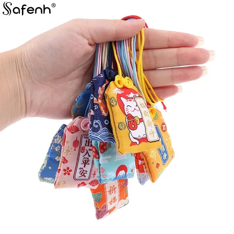 1pcs Kid Gift Pendant New Classic Japanese Prayer Imperial Amulet Omamori Fortune Success WorkGod Of Wealth Small Blessing Bag