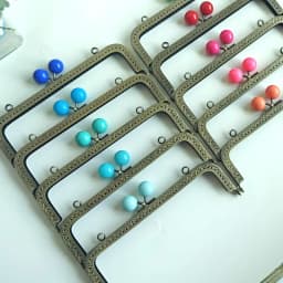 10pcs 20.5cm Big Candy Bead Metal Purse Frame Square Embossed Antique Bronze Lace Coin Purse Frame Kiss Clasp Accessory